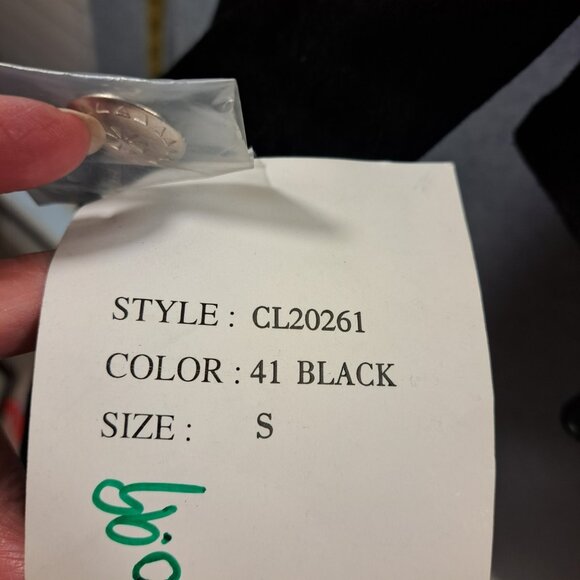 NWT VTG Cripple Creek S Black Leather Suede Jacket Metal Stud Embellish Cropped - Picture 4 of 11